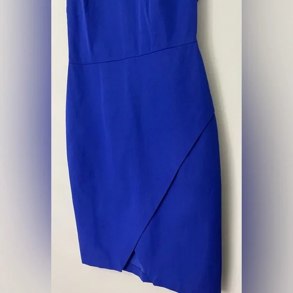NWT Banana Republic Sloan-Fit Cross-Front Sheath Dress Cobalt Blue Plus Size 14 - Picture 3 of 6